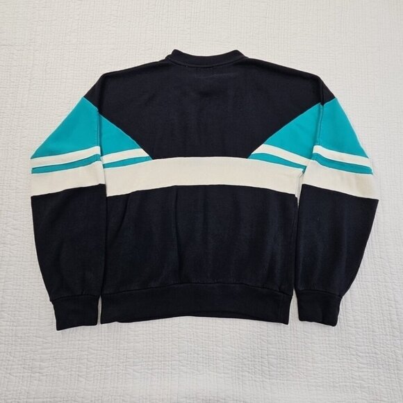 VTG Main Event Athletic Club Sweatshirt Men's Boxy Large Turquoise Black Raglan - Picture 11 of 12